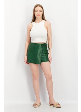 Don't Call Me Jennyfer Women Solid Side Zip Skort, Green  - Image 3