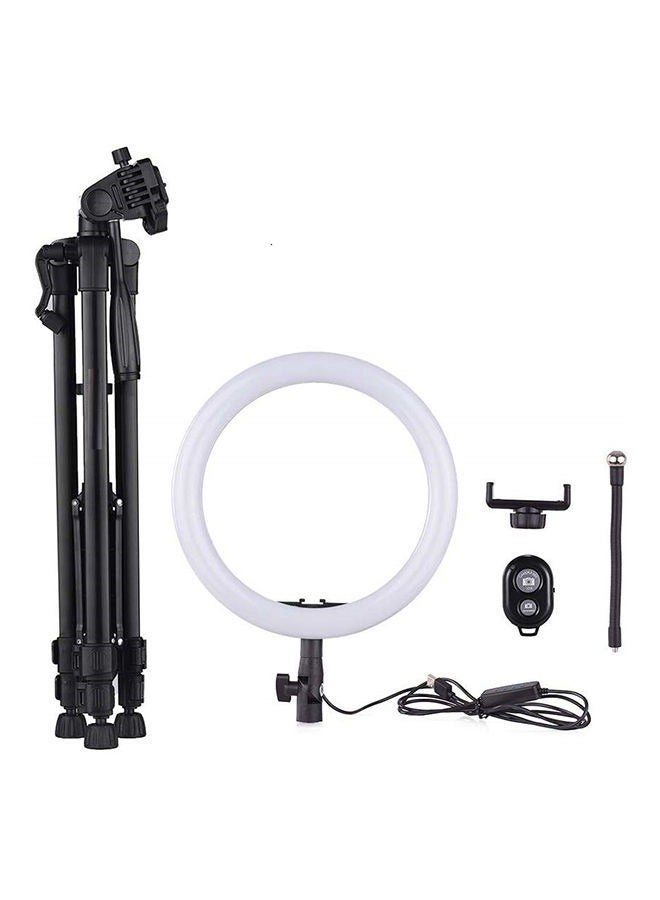 Dimmable 10-Inch LED Ring Light With Tripod Stand White/Black/Gold - Image 2