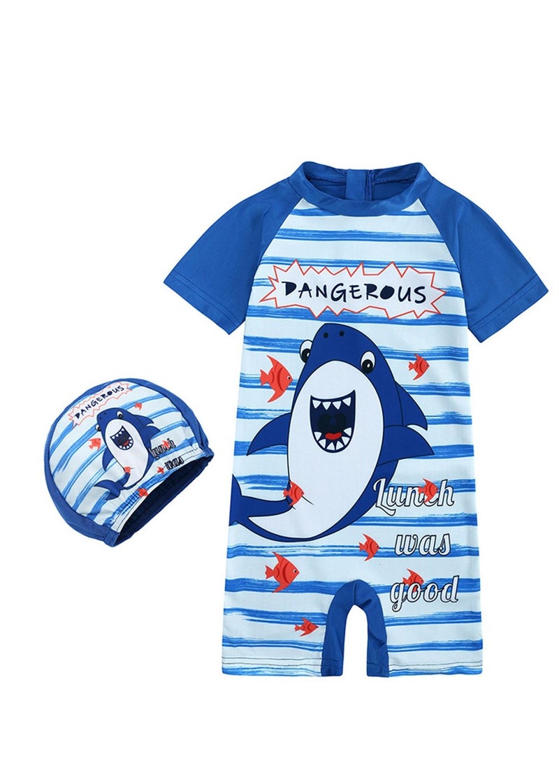 KIDS TALES - Cartoon Cartoon Children's Swimsuit With Swimming Cap Outdoor Beach Hot Spring Swimsuit - Image 1