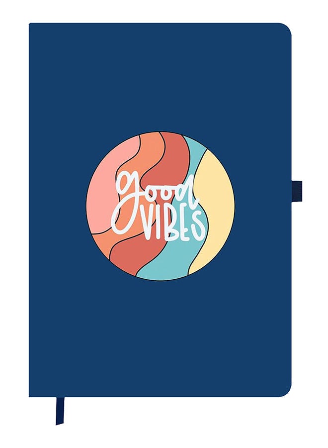 Theodor Designer A5 Thick Blue Hardcover Notebook Globe - Image 1