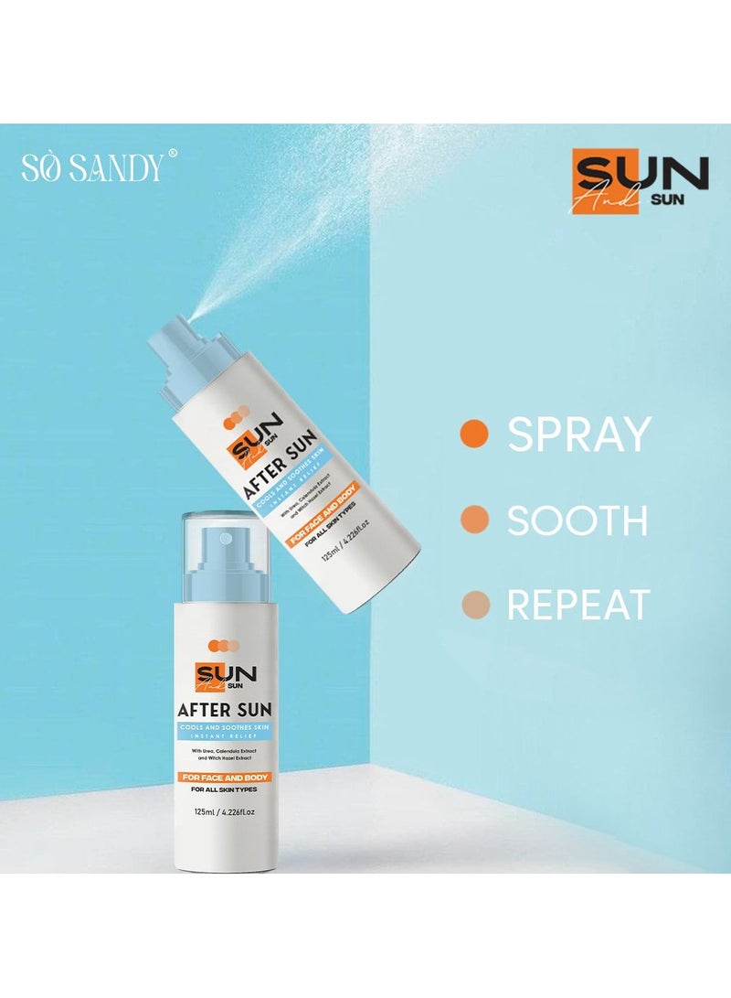 So Sandy Sun and Sun After sun Face and Body Spray | Non Sticky Organic Aloe Vera for Sun Exposure instant Relief, Skin Moisturizer for Redness 125ml - From So Sandy - Image 4