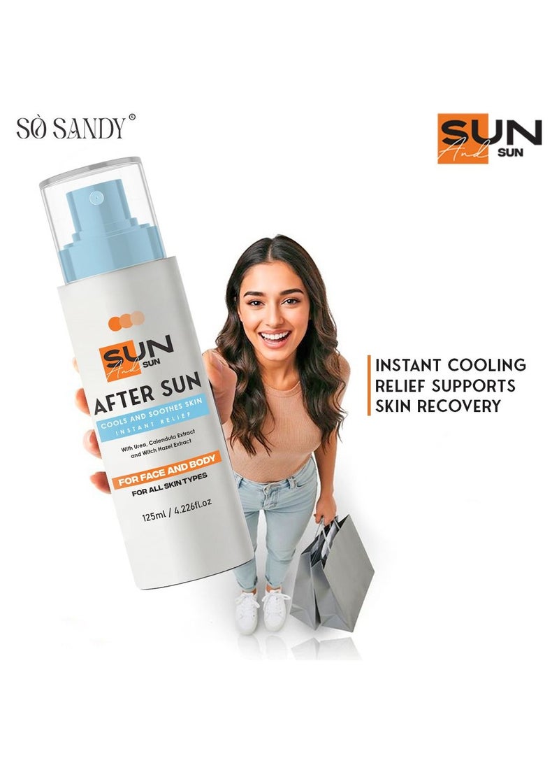 So Sandy Sun and Sun After sun Face and Body Spray | Non Sticky Organic Aloe Vera for Sun Exposure instant Relief, Skin Moisturizer for Redness 125ml - From So Sandy - Image 2