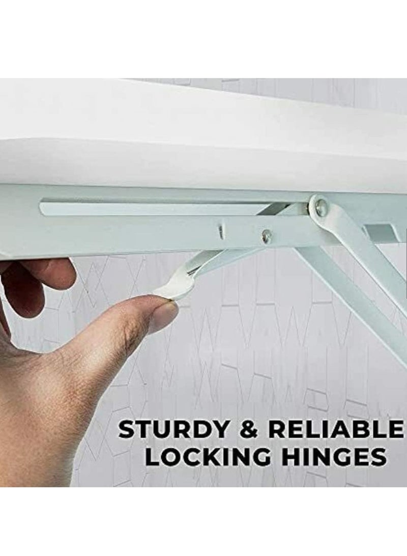 Computer Wall Mount Stand Folding Wall-Mounted Drop-Leaf Table, Metal Folding Shelf Bench Table Bracket (40 x 100 cm) Brown