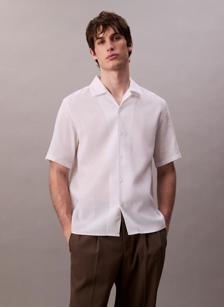 CALVIN KLEIN Linen Blend Short Sleeve Shirt - Image 1