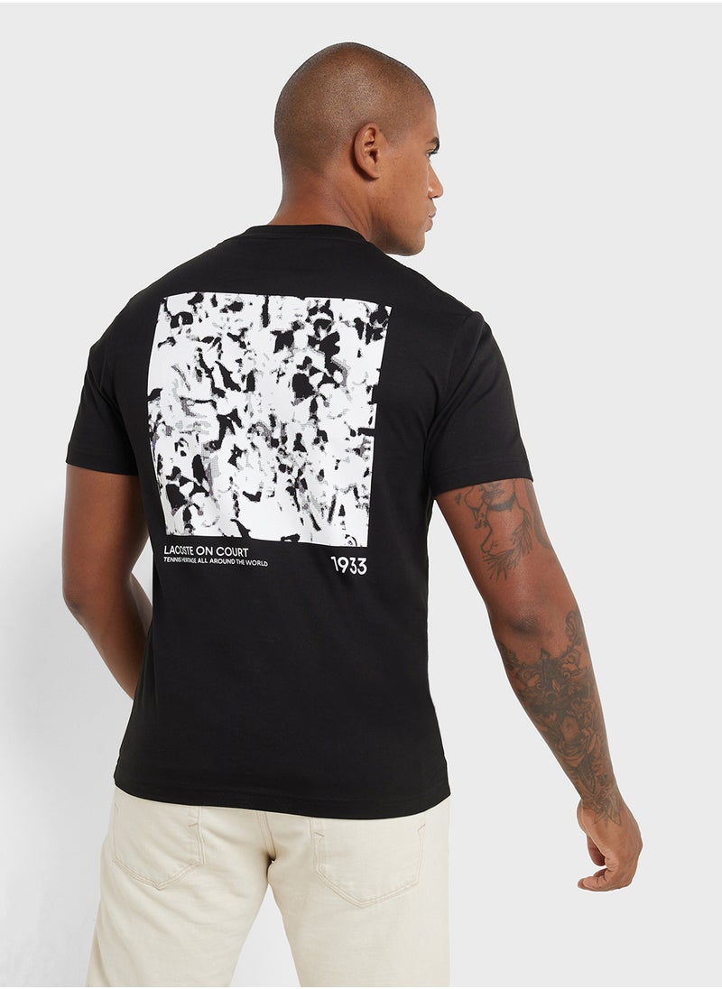 LACOSTE Logo Graphic Crew Neck Short Sleeve T-Shirt  - Image 1