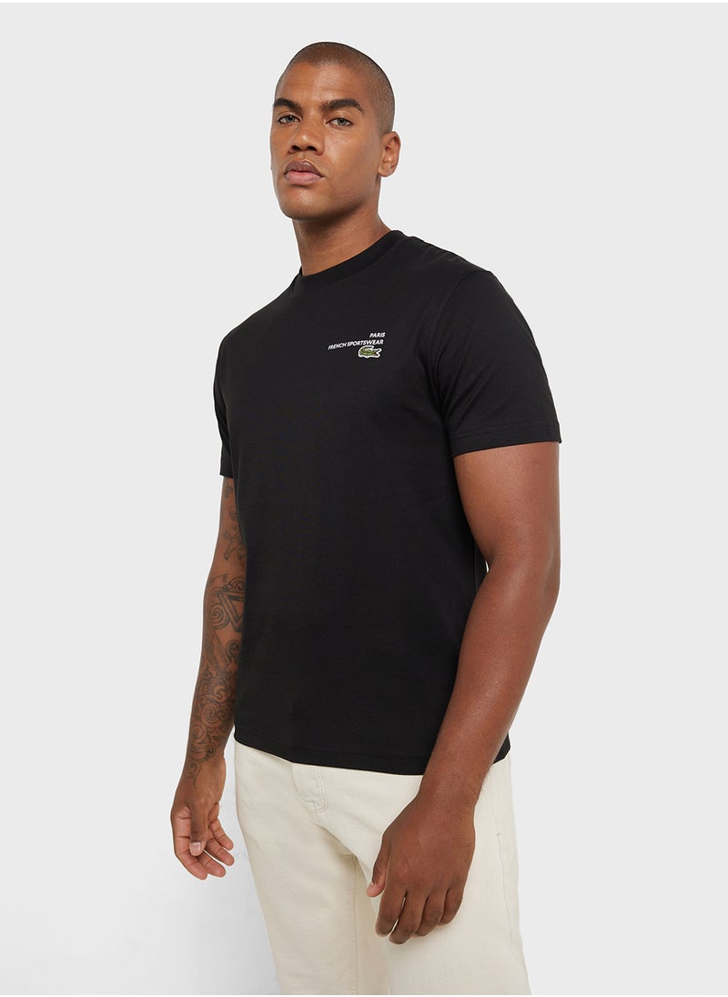 LACOSTE Logo Graphic Crew Neck Short Sleeve T-Shirt  - Image 2