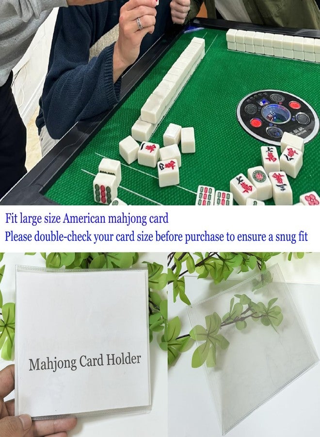 LAIFOOSHEN 4Pack Mahjong Card Holders, Fit Large Mahjong Card (6 1/8in X 4 3/4in), PVC Cover Holder Mahjong Rule Card Protector,Soft Clear Plastic Mahjong Card Sleeves Holder, Gifts for Mahjong Lovers - Image 4