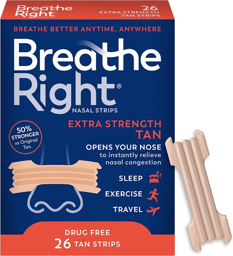 Breathe Right Extra Strength Tan Nasal Strips - 26 Count - Image 1