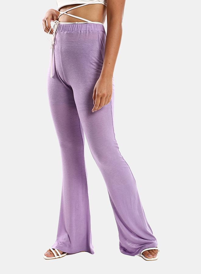 kady Jamila Women Flare Fit Solid Pantswomen purple ,purple-XXL - Image 2