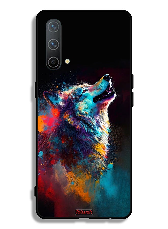 Tolwak OnePlus Nord CE 5G Protective Case Cover Wolf Colorful Art - Image 2