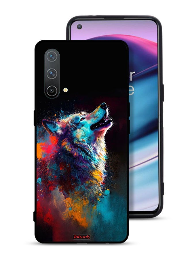 Tolwak OnePlus Nord CE 5G Protective Case Cover Wolf Colorful Art - Image 1
