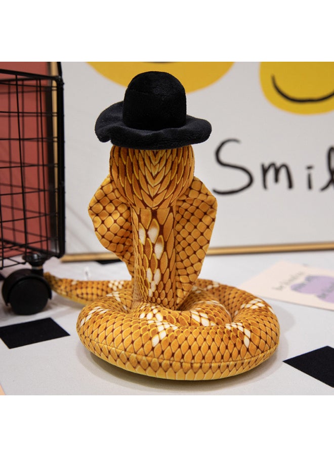 null - Simulation Gentleman Snake Boy Doll Gift Ornaments Plush Toy Snake Activity Gift Toy Python-Specifications:20cm High Full Length 70cm 0.2kg-Color:red Hat - Image 1