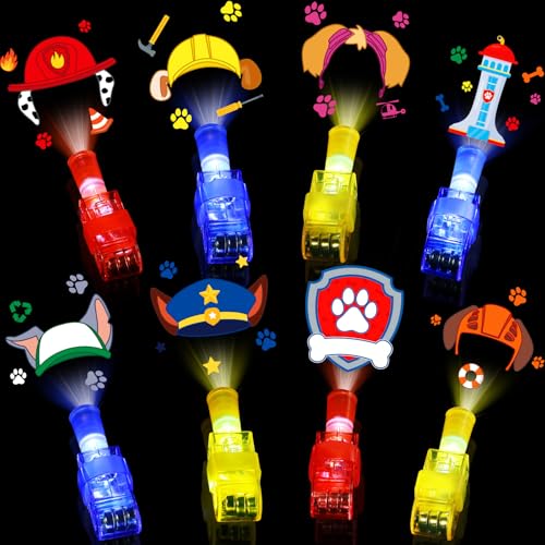 Sauyoza 36 Pcs Dog Paw Party Favors LED Finger Lights Glow in the Dark Puppy Hero Party Supplies Goodie Bag Stuffers Classroom Treasure Box Prizes Rescue Theme Party Gifts for Kids - Image 1