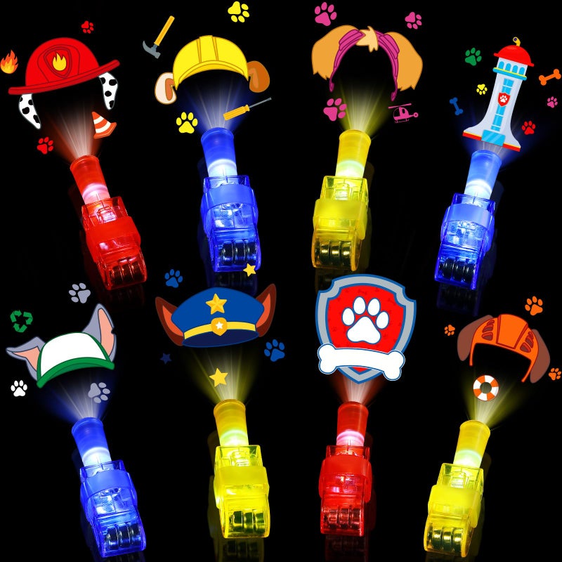 Sauyoza 36 Pcs Dog Paw Party Favors LED Finger Lights Glow in the Dark Puppy Hero Party Supplies Goodie Bag Stuffers Classroom Treasure Box Prizes Rescue Theme Party Gifts for Kids - Image 3