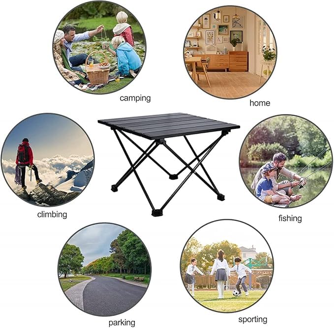 Prakal Portable 2 Tier Camping Table with Carry Bag Outdoor Folding Table Picnic Table with 4 Cup Holders Oxford Foldable Camping Tables for Outdoors Camping Hiking and Tailgate PK04 - Image 5