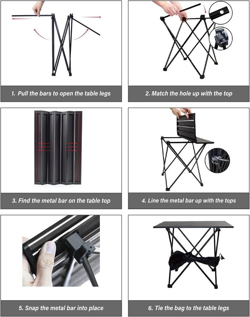 Prakal Portable 2 Tier Camping Table with Carry Bag Outdoor Folding Table Picnic Table with 4 Cup Holders Oxford Foldable Camping Tables for Outdoors Camping Hiking and Tailgate PK04 - Image 4