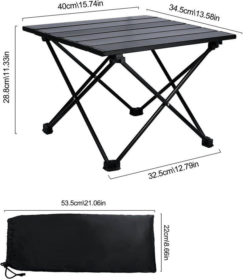 Prakal Portable 2 Tier Camping Table with Carry Bag Outdoor Folding Table Picnic Table with 4 Cup Holders Oxford Foldable Camping Tables for Outdoors Camping Hiking and Tailgate PK04 - Image 3