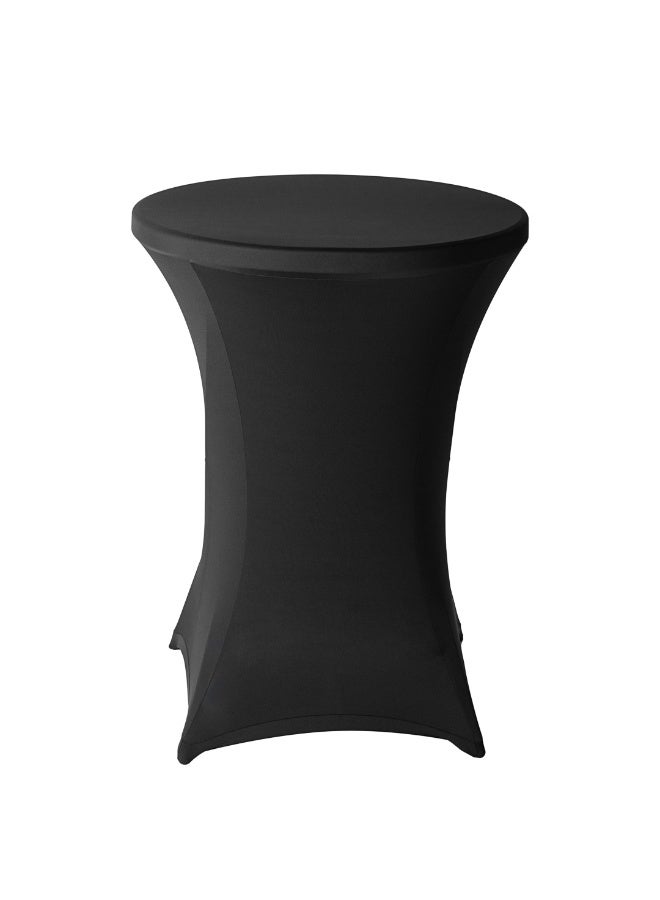 Restaurantware أغطية طاولات دائرية من تيك 32 × 43 بوصة، 10 أغطية طاولات قابلة للغسل من سباندكس - خالية من التجاعيد، متينة، أغطية طاولات مصنوعة من البوليستر الأسود، للحفلات، الولائم، أو حفلات الزفاف - Image 1