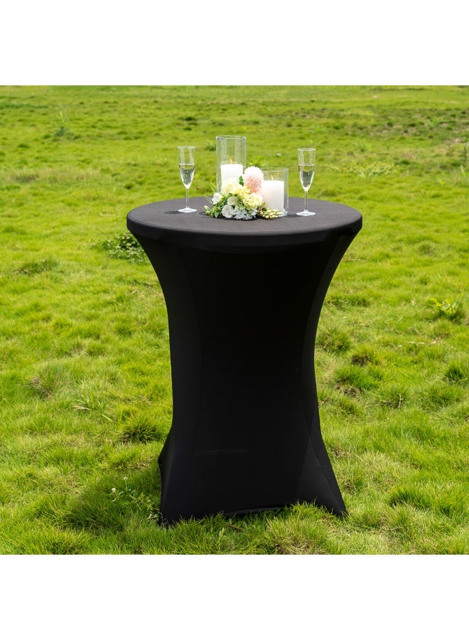 Restaurantware أغطية طاولات دائرية من تيك 32 × 43 بوصة، 10 أغطية طاولات قابلة للغسل من سباندكس - خالية من التجاعيد، متينة، أغطية طاولات مصنوعة من البوليستر الأسود، للحفلات، الولائم، أو حفلات الزفاف - Image 3