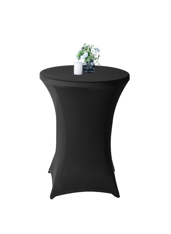 Restaurantware أغطية طاولات دائرية من تيك 32 × 43 بوصة، 10 أغطية طاولات قابلة للغسل من سباندكس - خالية من التجاعيد، متينة، أغطية طاولات مصنوعة من البوليستر الأسود، للحفلات، الولائم، أو حفلات الزفاف - Image 2