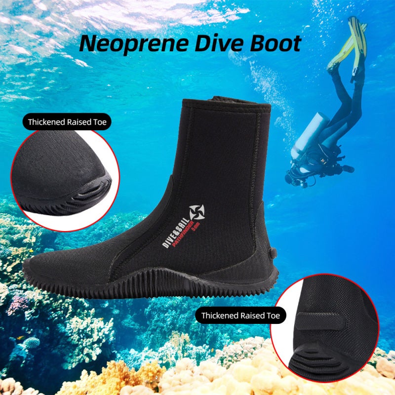 DIVE & SAIL أحذية النيوبرين للغوص أحذية ركوب الأمواج المضادة للانزلاق أحذية الغوص للإبحار والغطس وركوب القوارب - Image 4