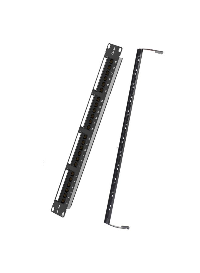 VENTION Cat.6 UTP 24 Ports Keystone Patch Panel Black Model # KGCB0 - Image 1