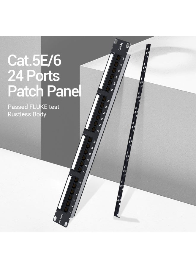 VENTION Cat.6 UTP 24 Ports Keystone Patch Panel Black Model # KGCB0 - Image 3