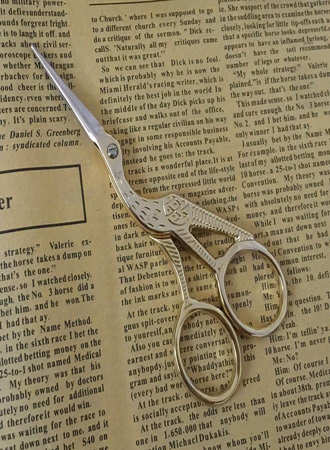 BIHRTC 4.5" Stainless Steel Sharp Tip Classic Stork Scissors Crane Design Sewing DIY Tools Dressmaker Shears Scissors for Embroidery, Craft, Needle Work, Art Work & Everyday Use (Gold) - Image 2