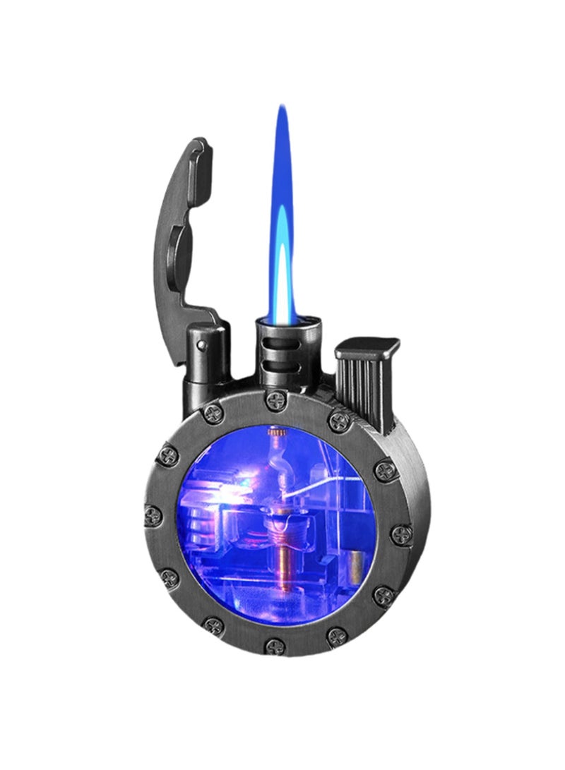 ولاعة غاز، ضوء LED دائري مقاوم للرياح (بدون غاز أسود) - Image 1