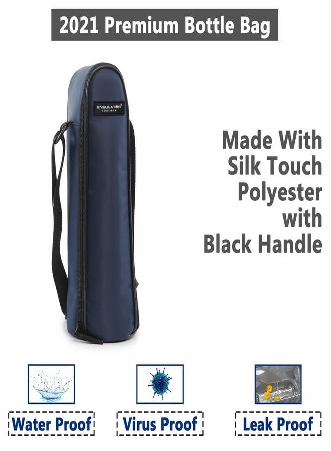 ENSULATOR Hot & Cold Water Bottle Cover | Polyester, 1 LTR, (Blue) - Image 3