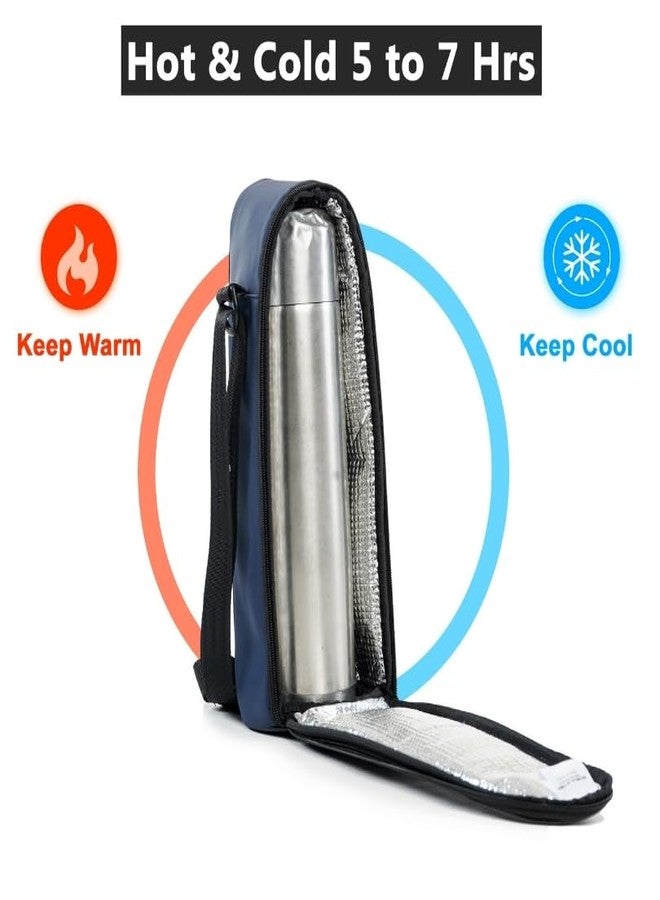 ENSULATOR Hot & Cold Water Bottle Cover | Polyester, 1 LTR, (Blue) - Image 5