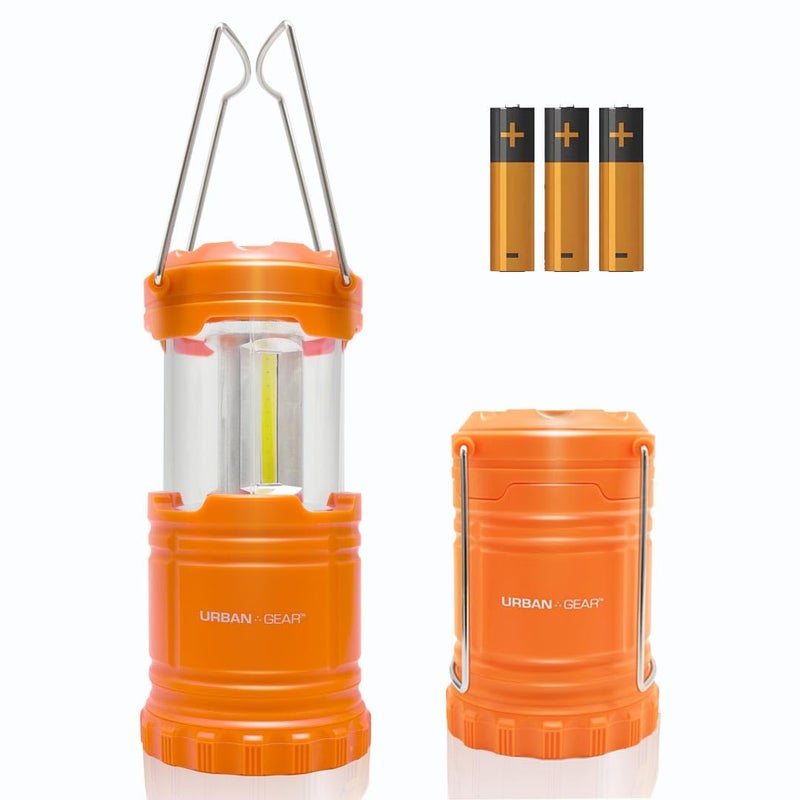 Lewis N. Clark Collapsible Camping Lantern | LED Portable Lantern for Indoor or Outdoor Use | Waterproof Lamp with Batteries Included | for Camping, Backpacking, Hiking, or Power Outage | Orange - Image 1