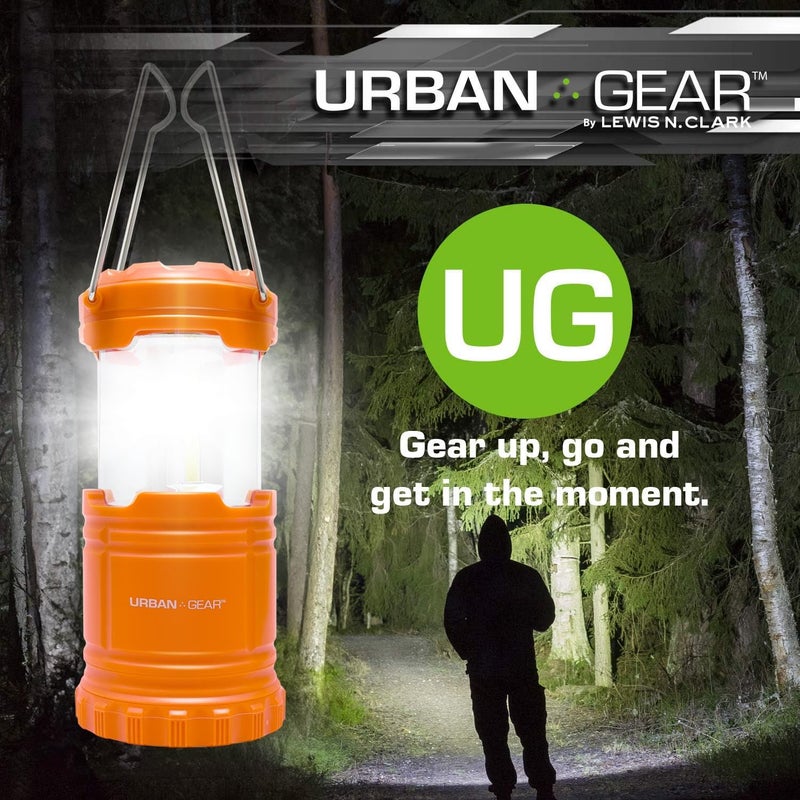 Lewis N. Clark Collapsible Camping Lantern | LED Portable Lantern for Indoor or Outdoor Use | Waterproof Lamp with Batteries Included | for Camping, Backpacking, Hiking, or Power Outage | Orange - Image 5