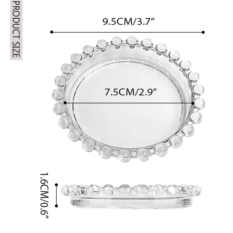 DDRAUY 2pcs Glass Candle Plates Clear Pillar Candle Holder Plates,Transparent Round Candle Plate for Pillar Candle Modern Candle Centerpiece - Image 3