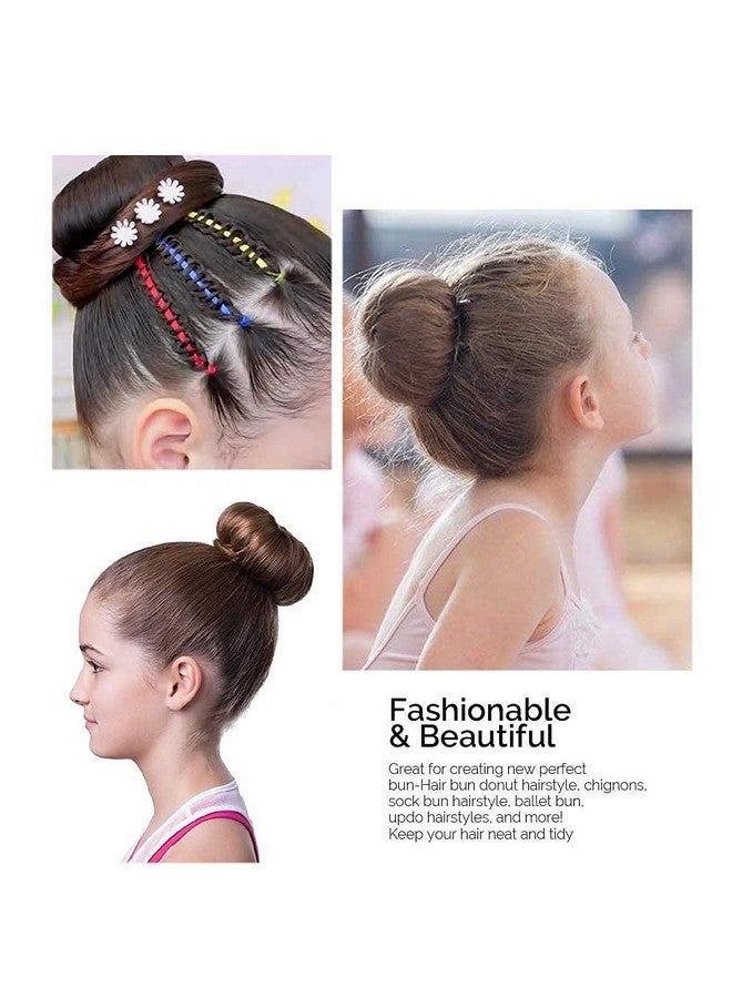 advancedestore Extra Hair Donut Bun Maker for Kids, Ring Style Bun, 2PCS Chignon Hair Small Doughnut Shaper for Short and Thin Hair (Small, 2.5 Inch/Black） - Image 3