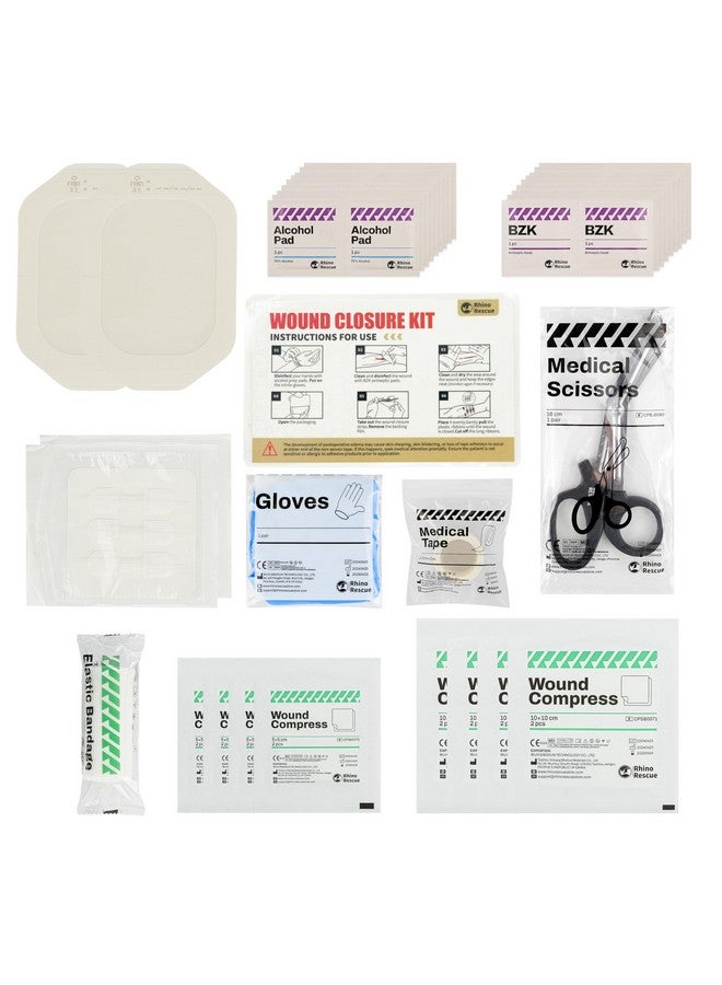 رينو ريسكيو مجموعة إغلاق الجروح من RHINO RESCUE، 6 قطع مع ضمادات، شرائط إغلاق الجروح بدون خياطة، مجموعة إغلاق الجروح بسحاب غرز للعناية بالجروح، ضمادات لاصقة لإغلاق الجروح، مؤهلة للحصول على حساب الادخار الصحي/حساب الادخار المرن - Image 3