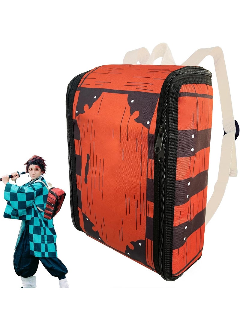 حقيبة ظهر كوزبلاي للمدرسة حقيبة صغيرة مطبوعة خشبية مطبوع عليها حقيبة أنيمي ميرك دعائم أزياء تنكرية للأولاد والبنات الأطفال المراهقين، 11.8 × 8.6 بوصة - Image 1