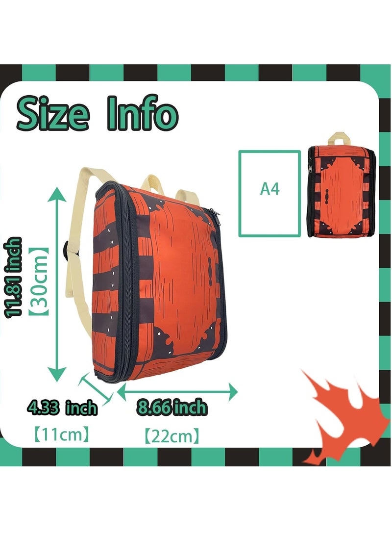 حقيبة ظهر كوزبلاي للمدرسة حقيبة صغيرة مطبوعة خشبية مطبوع عليها حقيبة أنيمي ميرك دعائم أزياء تنكرية للأولاد والبنات الأطفال المراهقين، 11.8 × 8.6 بوصة - Image 5