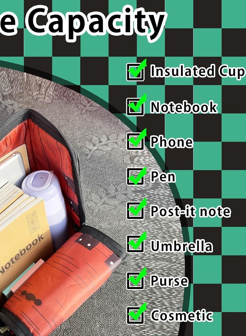 حقيبة ظهر كوزبلاي للمدرسة حقيبة صغيرة مطبوعة خشبية مطبوع عليها حقيبة أنيمي ميرك دعائم أزياء تنكرية للأولاد والبنات الأطفال المراهقين، 11.8 × 8.6 بوصة - Image 2