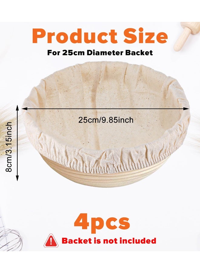 4 PCS Sourdough Proofing Basket Liners, Reusable Basket Covers, Easy To Clean Proofing Baskets Liner For Bread, Dough Baking, Homemade Breads, Kitchen - Image 2