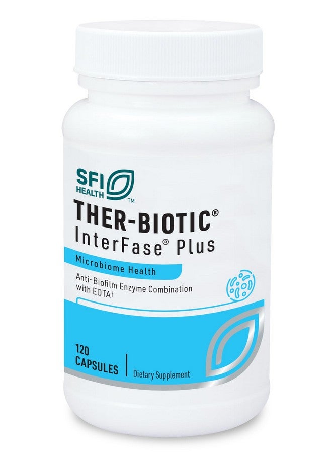 Klaire Labs SFI Health Ther-Biotic Interfase Plus - Anti Biofilm Enzymes with EDTA to Support Gut Flora, Toxin Cleanse & Full Body Detox - Promote Biofilm Matrix Disruption (120 Capsules) - Image 1