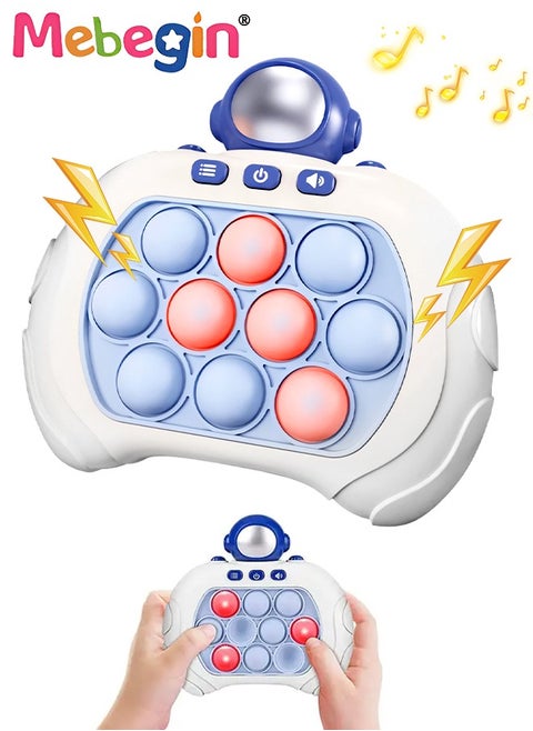 Quick Push Bubble Game with 4 Fun Game Modes, Space Men Shape Push Pop Game, Mini-Handheld Fast Speed Push Game Console with Light and Sound, Fun Electronic Push It Pop Fidget Toys, Creative Antistr
