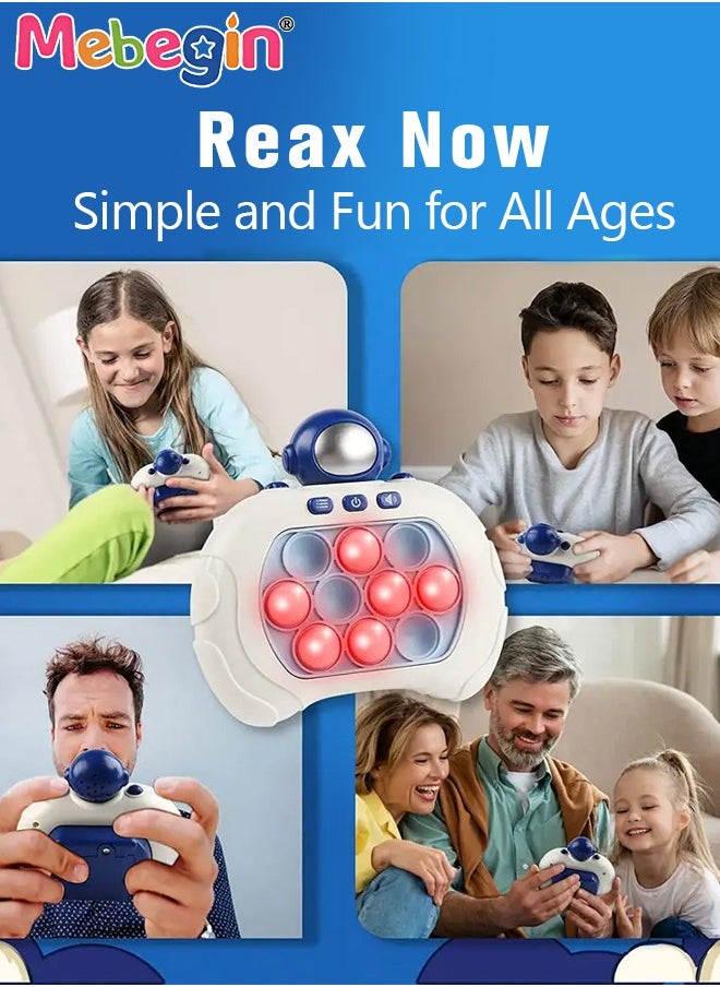 null - Quick Push Bubble Game with 4 Fun Game Modes, Space Men Shape Push Pop Game, Mini-Handheld Fast Speed Push Game Console with Light and Sound, Fun Electronic Push It Pop Fidget Toys, Creative Antistr - Image 1