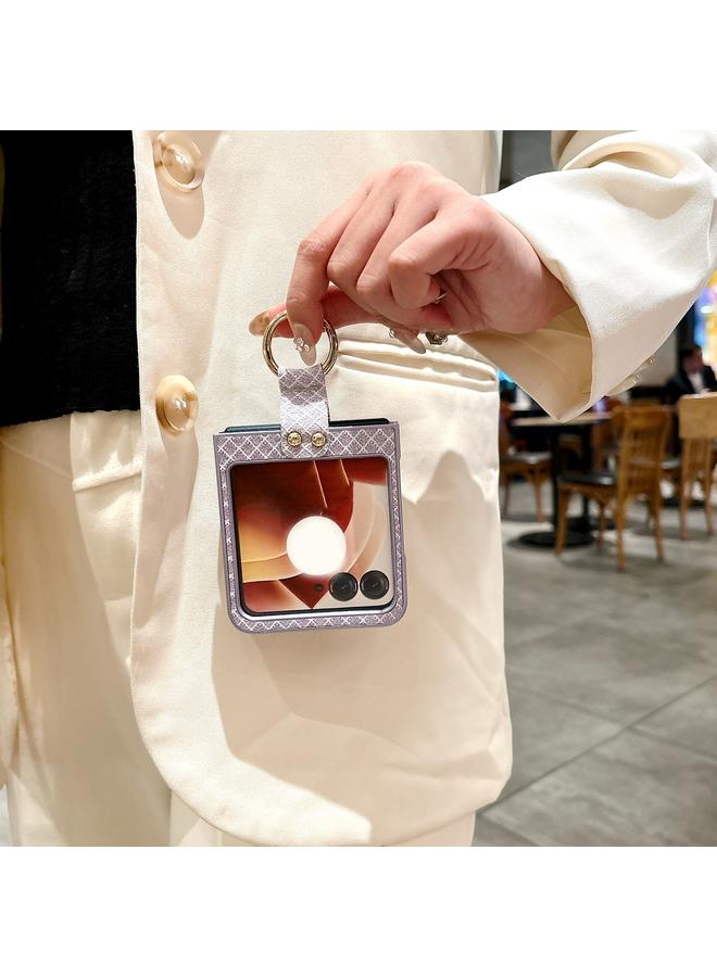 S-TOP Case For Motorola Razr 50 Sparkling Diamond Rhombus PC Phone Case with Ring - Image 5