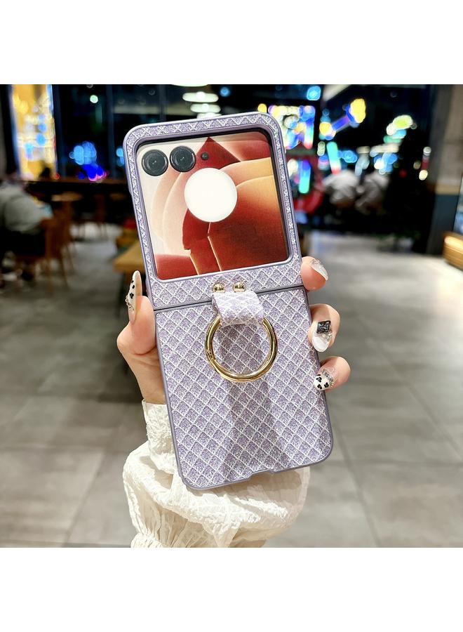 S-TOP Case For Motorola Razr 50 Sparkling Diamond Rhombus PC Phone Case with Ring - Image 2