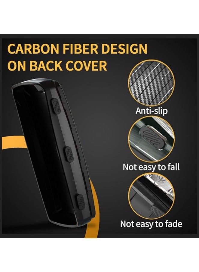 Key Fob Case TPU Cover Compatible with Land Rover Range Rover Sport, Evoque, Vogue, Velar, Discovery - Transparent Carbon Fiber Texture, 5 Button Protective Key Shell - Image 2