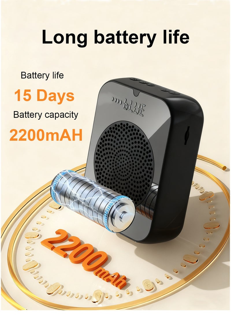 HEROCKX Voice Amplifier, Power Amplifiers, Portable Mini Wired Microphone For  Lectures, Teaching, Tour Guides, USB Rechargeable - 2200mAh, Black - Image 2