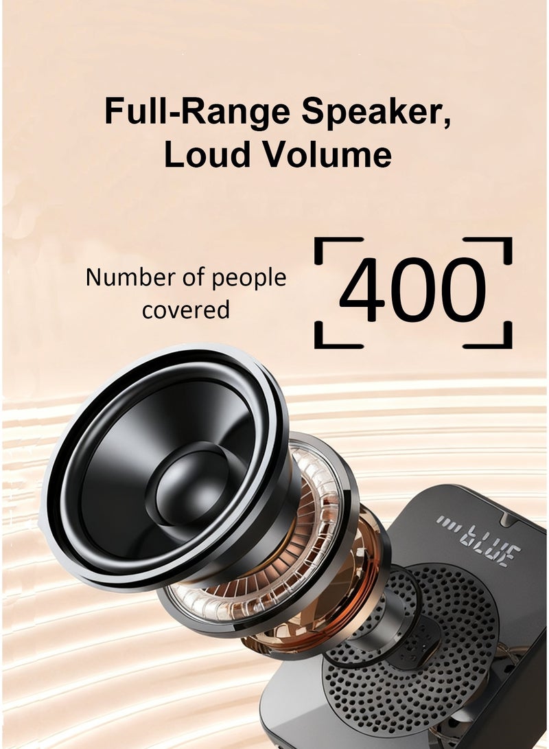 HEROCKX Voice Amplifier, Power Amplifiers, Portable Mini Wired Microphone For  Lectures, Teaching, Tour Guides, USB Rechargeable - 2200mAh, Black - Image 4