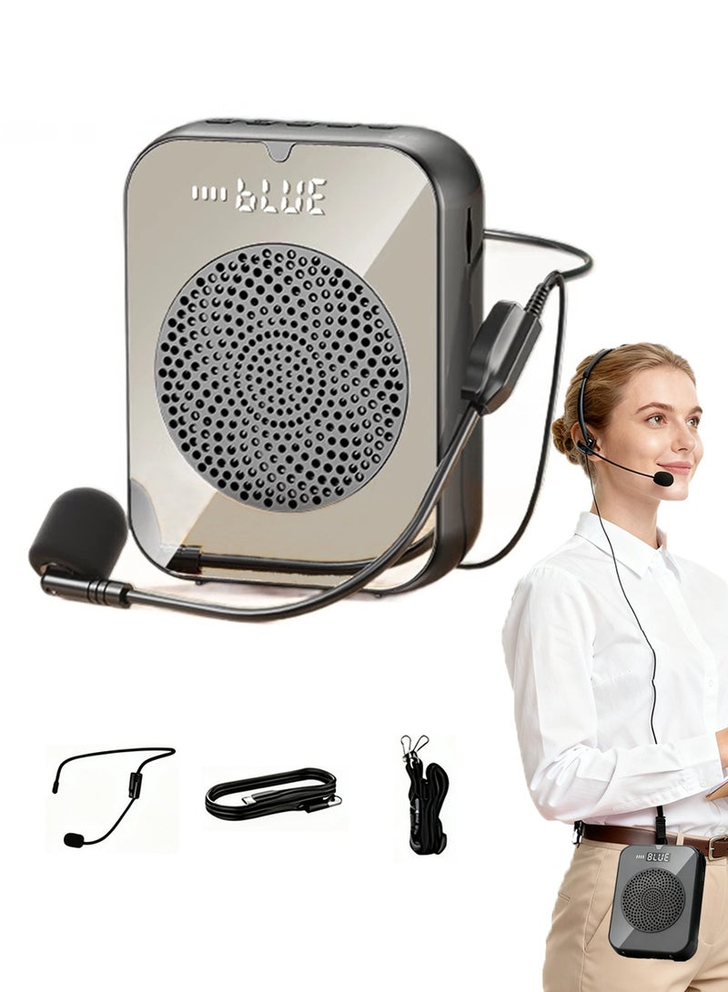 HEROCKX Voice Amplifier, Power Amplifiers, Portable Mini Wired Microphone For  Lectures, Teaching, Tour Guides, USB Rechargeable - 2200mAh, Black - Image 1