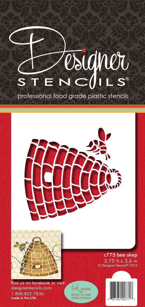Designer Stencils C775 Bee Skep Cake Stencil, Beige/semi-transparent - Image 3